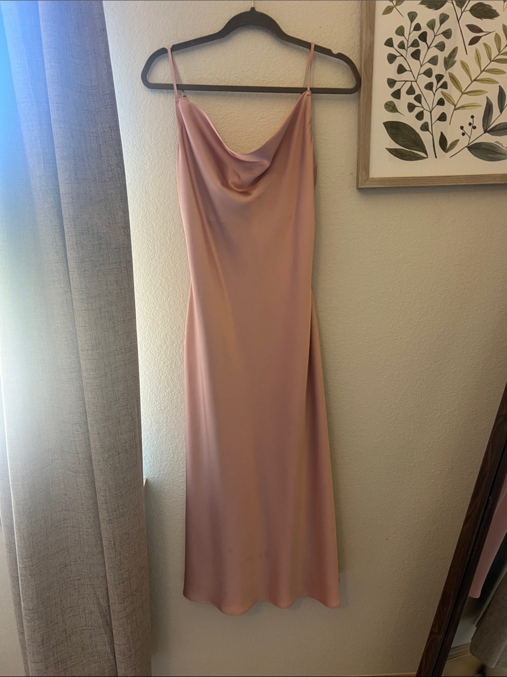 Birdy Grey Dusty Rose Cowl-Neck Midi Slip Dress
